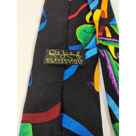 RUSH LIMBAUGH No Boundaries Collection Silk Mens Neck Tie Colorful Floral Ribbon - Picture 4 of 6